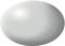 A white, oval, smooth stone lies on a neutral surface.