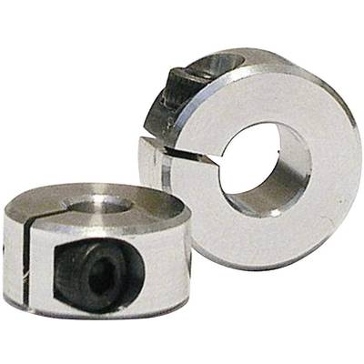 Two silver metal vice couplings with an integrated connection mechanism, showing the opening for axial fastening.