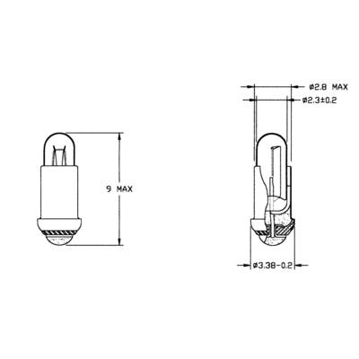   Special-purpose light bulb  Clear MS2.8 10 V 45 mA 1 Set