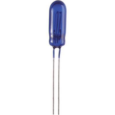 Blue electrical resistor with two metal legs, typical component in electronic circuits.