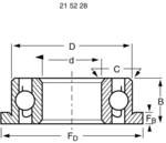 Radial grooved ball bearings with flange