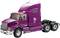Large purple articulated lorry with two axles, stylised and without a trailer, on a white background.
