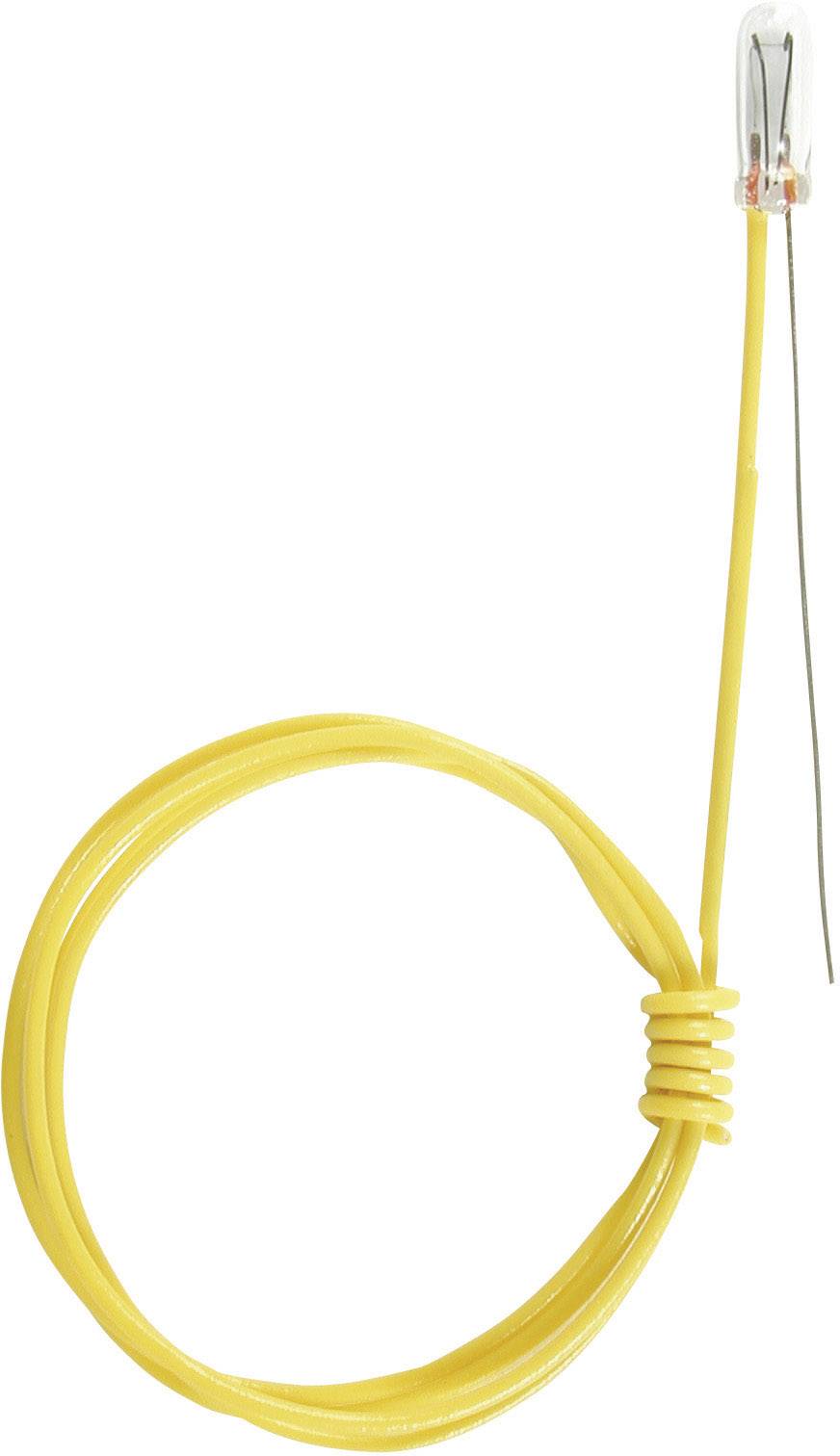 A yellow thermocouple with a stainless steel tip, uncoiled from a winding. Used for precise temperature measurement.
