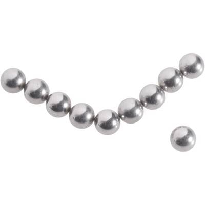 Eight silver metal balls form a slightly curved line, with one ball separated on the right side.
