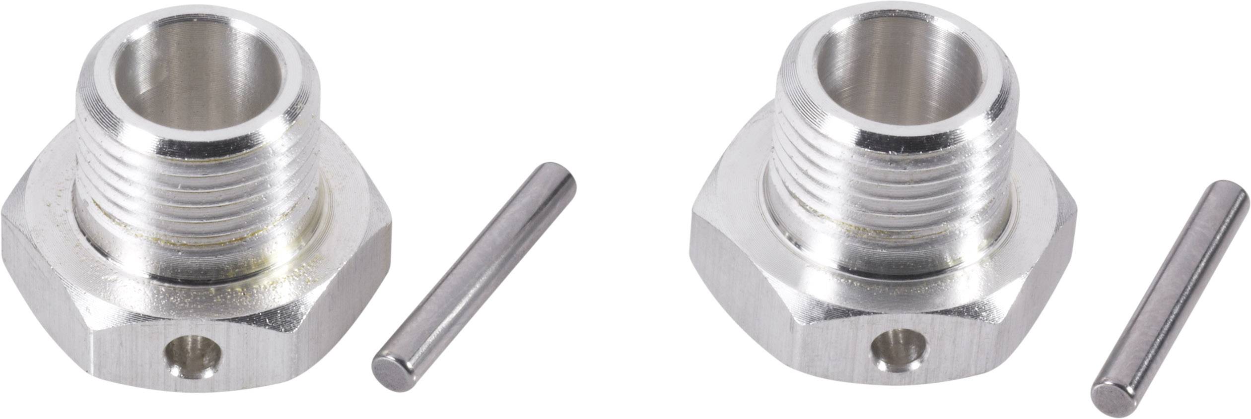 Reely 1:8 Aluminium rim hub 17 mm hexagon Silver 1 Pair-0