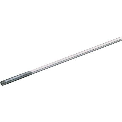 Long metal rod with a thread at one end, silver-coloured.