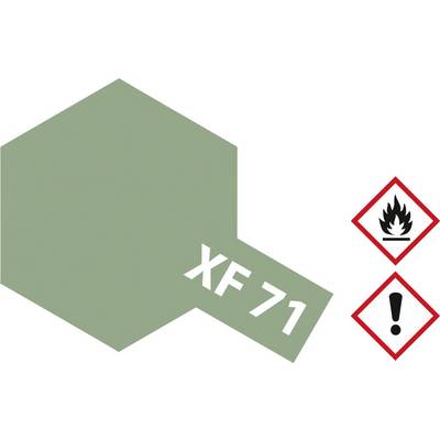 Green-grey hexagonal surface with the inscription 'XF 71'. Two warning symbols: one for flammable substances, the other with an exclamation mark.