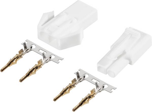 Modelcraft 227314 Battery plug, Battery receptacle Mini Tamiya Gold-plated 1 Pair