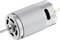 A silver electric motor with visible drive shaft and ventilation slots, suitable for various mechanical applications.