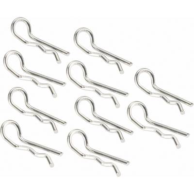 Nine silver hairpins on a white background, evenly distributed, showing different perspectives.