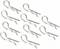 Nine silver hairpins on a white background, evenly distributed, showing different perspectives.