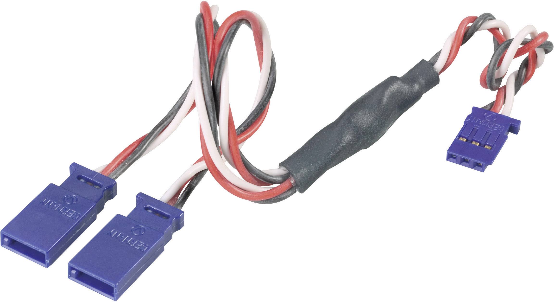 Modelcraft Servo Y cable [2x Futaba plug 1x Futaba socket] 0.5 mm²