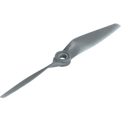 A single, grey propeller with two blades, suitable for model aircraft or remote-controlled drones.