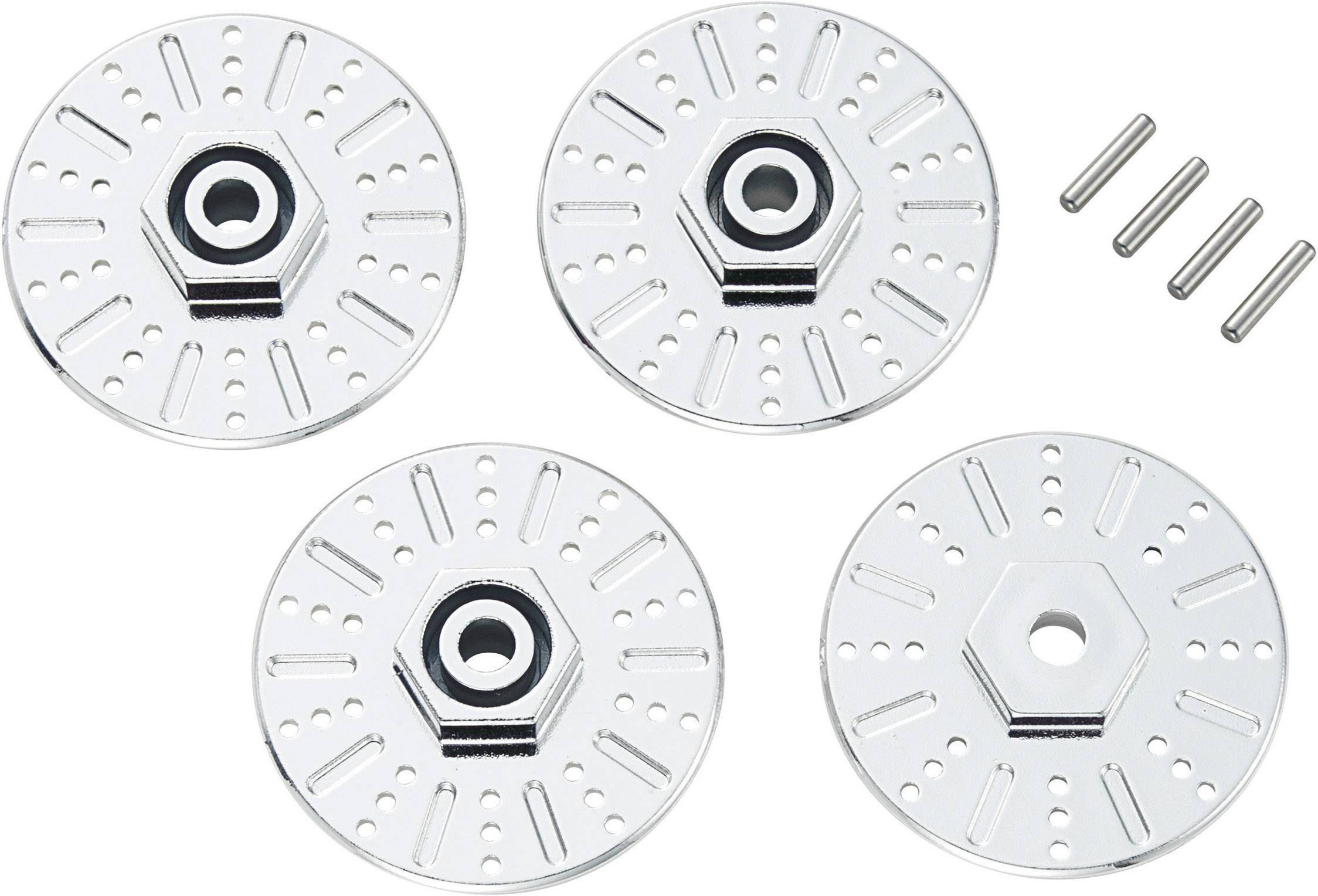 Image of Reely 1:10 Imitation brake disc catch 12 mm hexagon 10 mm 10 mm extension Chrome 4 pc(s)