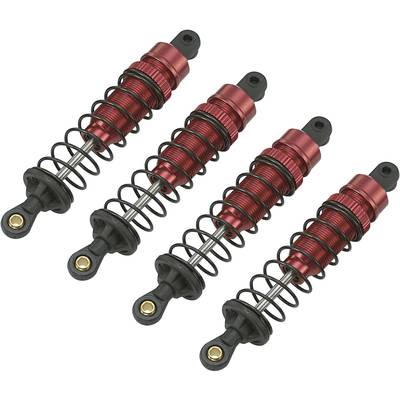Reely 1:10 Aluminium hydraulic shock absorber Red (metallic) incl. springs Black 90 mm 4 pc(s)