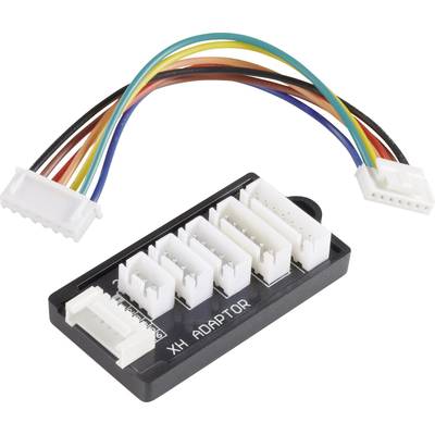A multi-socket adaptor with coloured cables used for connecting electronic components.