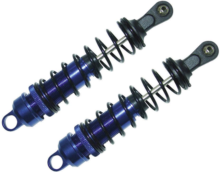 Image of Reely 1:8 Aluminium hydraulic shock absorber Blue (metallic) incl. springs Black 109 mm 2 pc(s)