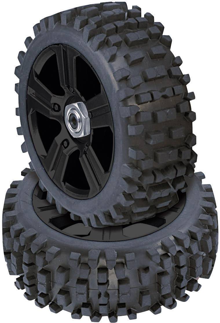 Image of Reely 1:8 Buggy Complete wheels Lug 5-spoke Black 4 pc(s)