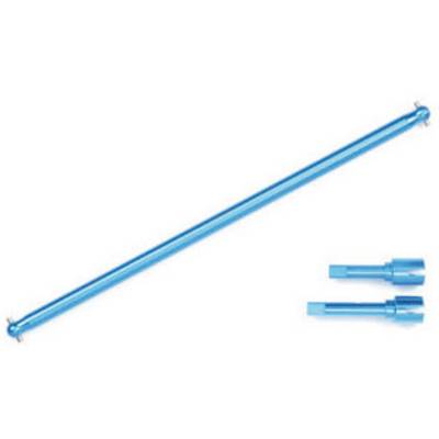 Long, blue rod with two end pieces that could serve as tools or connectors.