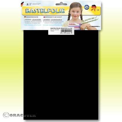 A black craft film by the brand ORACOVER, decoratively packaged, with a smiling child on the packaging. Made in Germany.