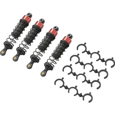 Reely 1:10 Aluminium hydraulic shock absorber Red (metallic) incl. springs Black 80 mm 4 pc(s)