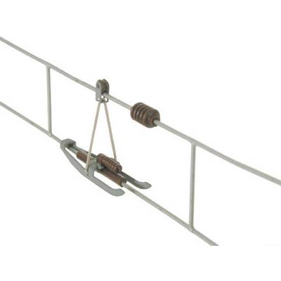 An isolated section of overhead line, consisting of a metal cable with tensioning devices and insulating elements.