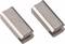 Two silver metal pieces, rectangular and flat, arranged side by side.