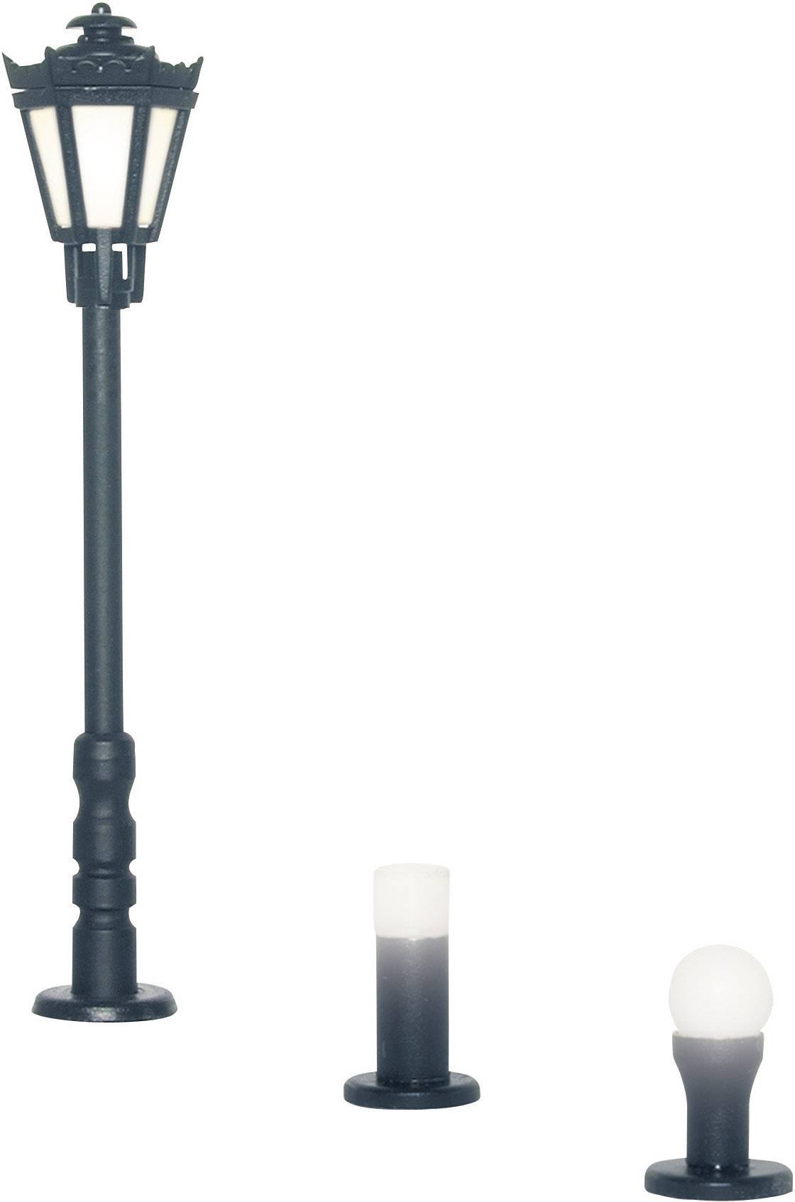 'Three different models of garden lamps in black against a white background. One lantern, a cylindrical and a spherical design.'