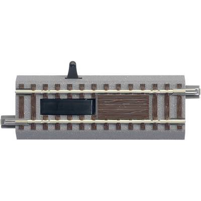 Rail section with an integrated switch on a model railway layout.