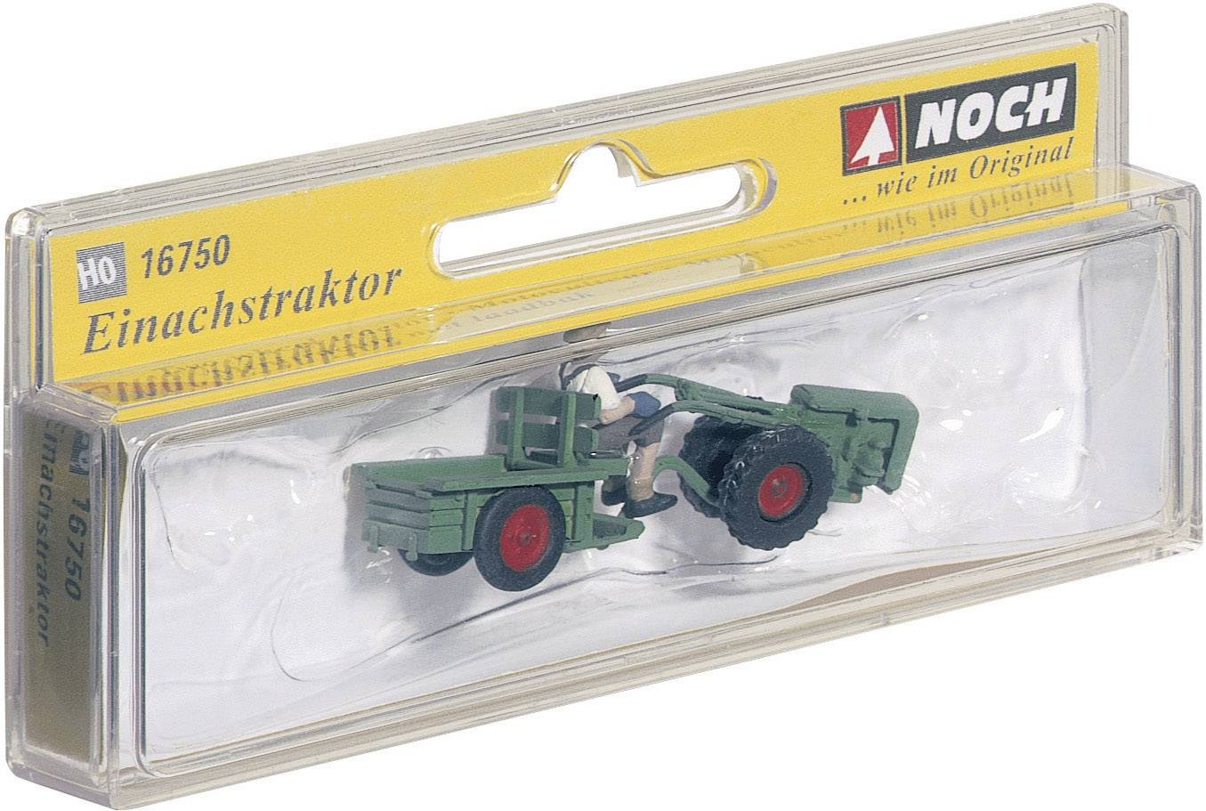 Miniature model of a single-axle tractor in a transparent packaging. Packaging bears the inscription 'Single-Axle Tractor' and the brand 'Noch'.