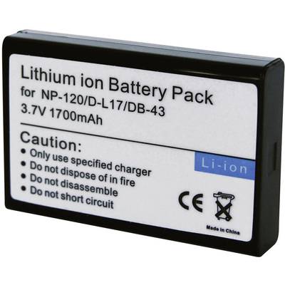 Conrad energy 250676 Camera battery replaces original battery (camera) NP-120, D-L17, DB-43 3.7 V 1700 mAh