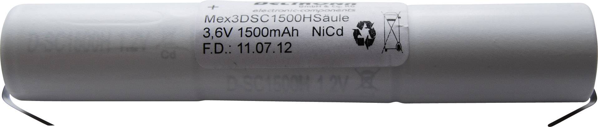 Image of Beltrona 3DSC1500HSCLG Emergency light battery U solder tab 3.6 V 1500 mAh