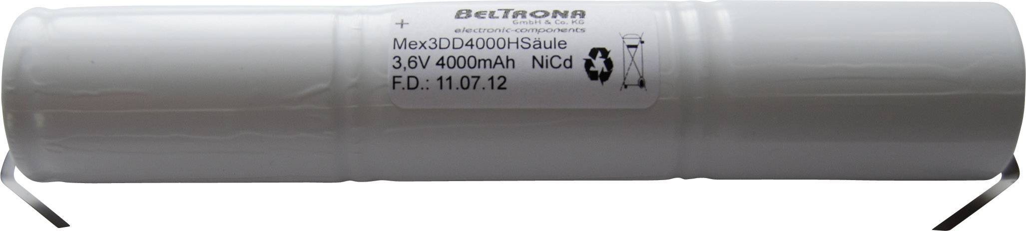 Beltrona 3DD4000HSCLG Emergency light battery U solder tab 3.6 V 4000 mAh-0