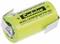 Green Panasonic Nickel-Cadmium battery with a yellow label and silver contacts, manufactured in Japan.