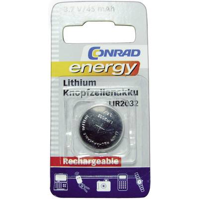 Conrad energy LIR2032 Button cell (rechargeable) LIR2032 Lithium 45 mAh 3.6 V 1 pc(s)