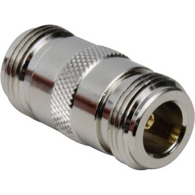 A silver, cylindrical metal adapter piece with a ribbed surface for enhanced grip and threads on both ends.