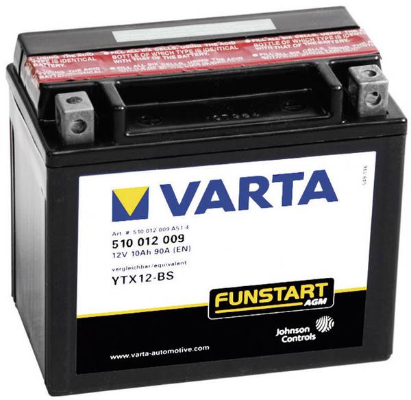 Varta YTX12-4, YTX12-BS Motorcycle battery 12 V 10 Ah ETN 510012009 | Conrad.com
