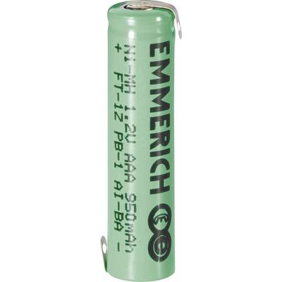 Emmerich Micro ZLF Non-standard battery (rechargeable)  AAA Z solder tab NiMH 1.2 V 950 mAh