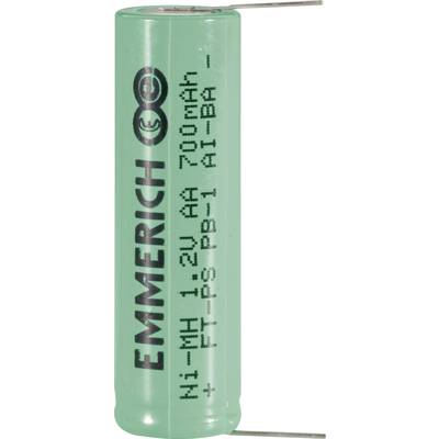 Emmerich Mignon Lötpins Non-standard battery (rechargeable)  AA U solder pins NiMH 1.2 V 700 mAh