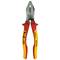 Red and yellow combination pliers with insulated handle, suitable for live working.