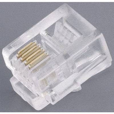 BKL Electronic 142140 Modular plug 142140 Plug, straight  Pins: 4P4C  Transparent 1 pc(s)