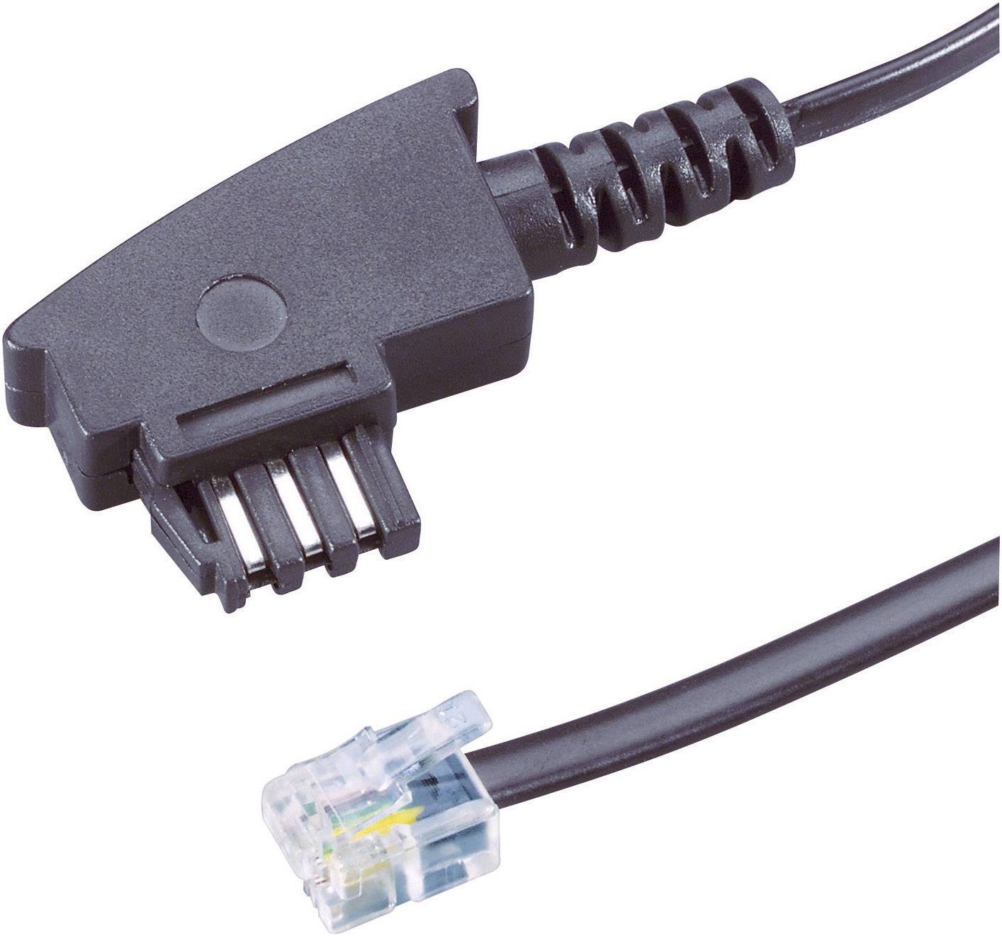 Basetech Fax Cable [1x TAE-N plug - 1x RJ11 6p4c plug] 3.00 m Black