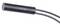 A black cylindrical sensor with two cables, used for temperature measurement in industrial applications.