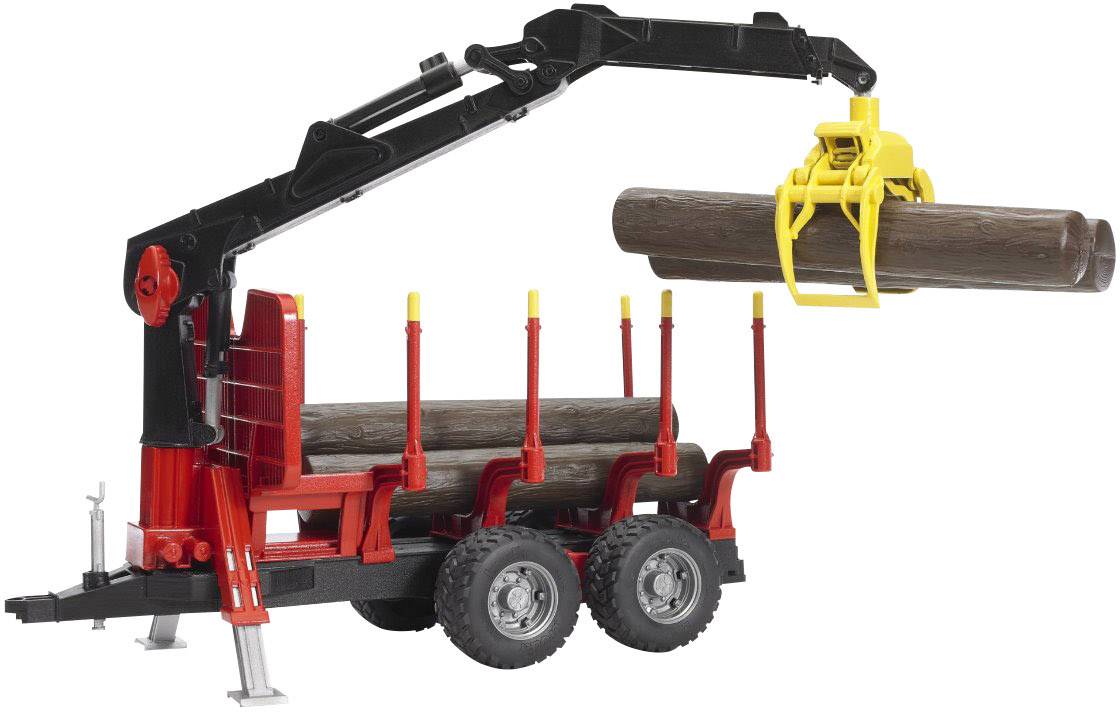 bruder Brother back trailer with loading crane, 4 logs and timber grab