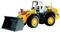 A yellow wheeled loader with 'Liebherr' written on its side, stands against a white background.
