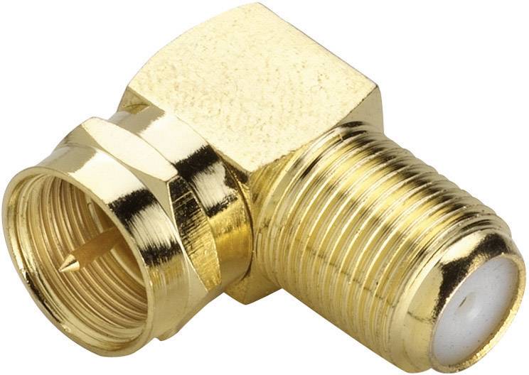 Renkforce RF-4196994 F connector (angled) gold-plated Connections: F plug, F socket 1 pc(s)