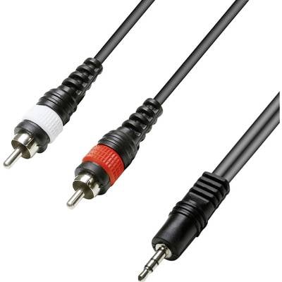 Paccs  Audio/phono Adapter cable [2x RCA plug (phono) - 1x Jack plug 3.5 mm] 3.00 m Black
