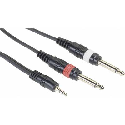 Paccs  Cinch Adapter cable [2x Jack plug 6.35 mm - 1x Jack plug 3.5 mm] 1.50 m Black