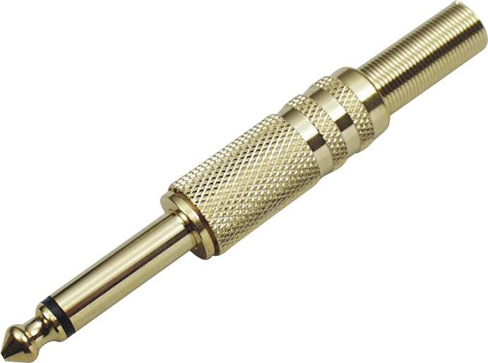TRU COMPONENTS 1578810 6.35 mm audio jack Plug, straight Number of pins: 2 Mono Gold 1 pc(s)-0