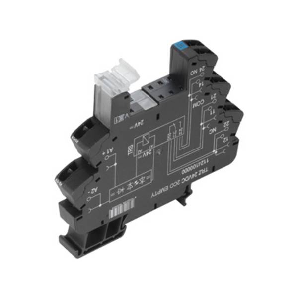 Weidmüller TRZ 24VDC 2CO EMPTY Relay socket + LED display Compatible with series: Weidmüller TERMS series (L x W x H) 87.8 x 12.8 x 90.5 mm 10 pc(s)